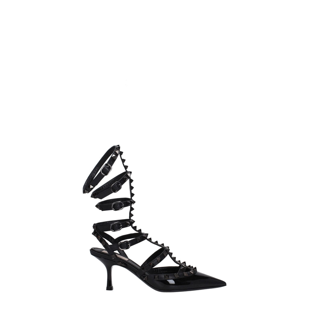 Valentino Garavani Black Leather Sandal - Beyzy Store - Valentino Garavani