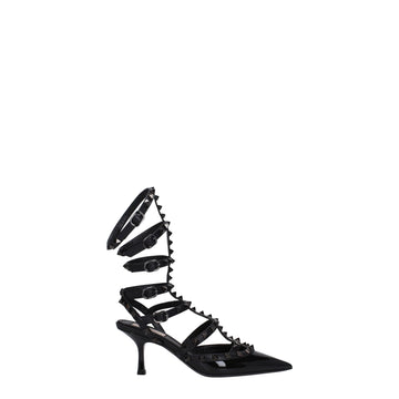 Valentino Garavani Black Leather Sandal - Beyzy Store - Valentino Garavani