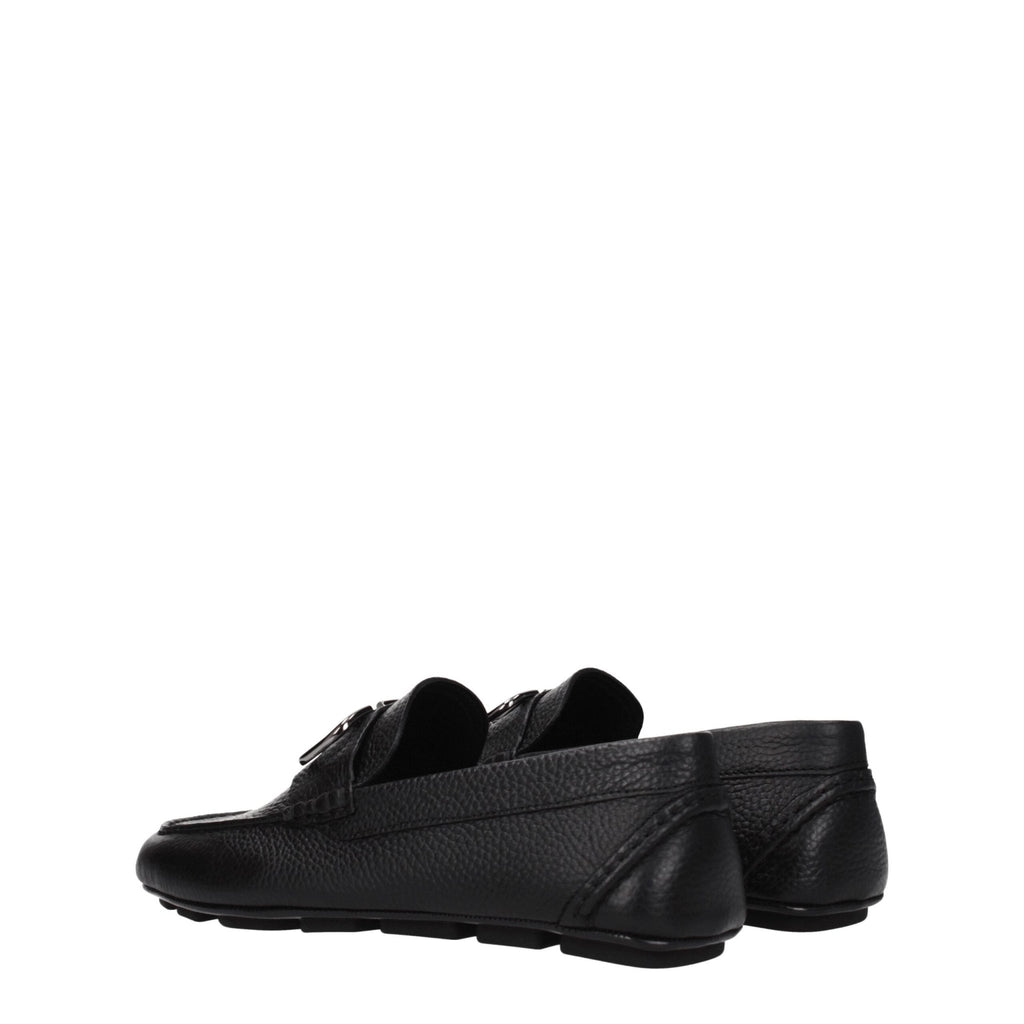 Valentino Garavani Black Leather Slip - On Loafers - Beyzy Store - Valentino Garavani
