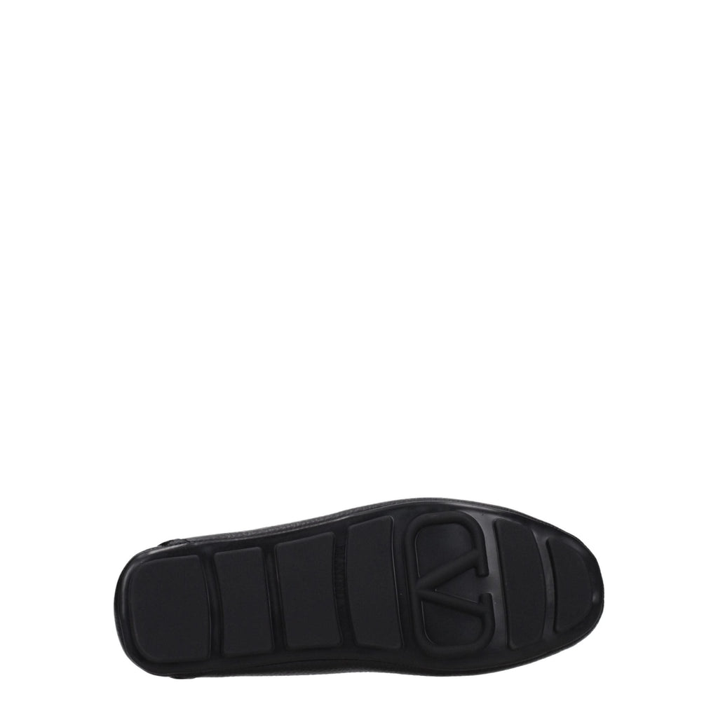 Valentino Garavani Black Leather Slip - On Loafers - Beyzy Store - Valentino Garavani