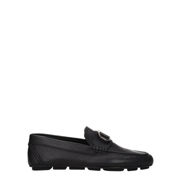 Valentino Garavani Black Leather Slip - On Loafers - Beyzy Store - Valentino Garavani