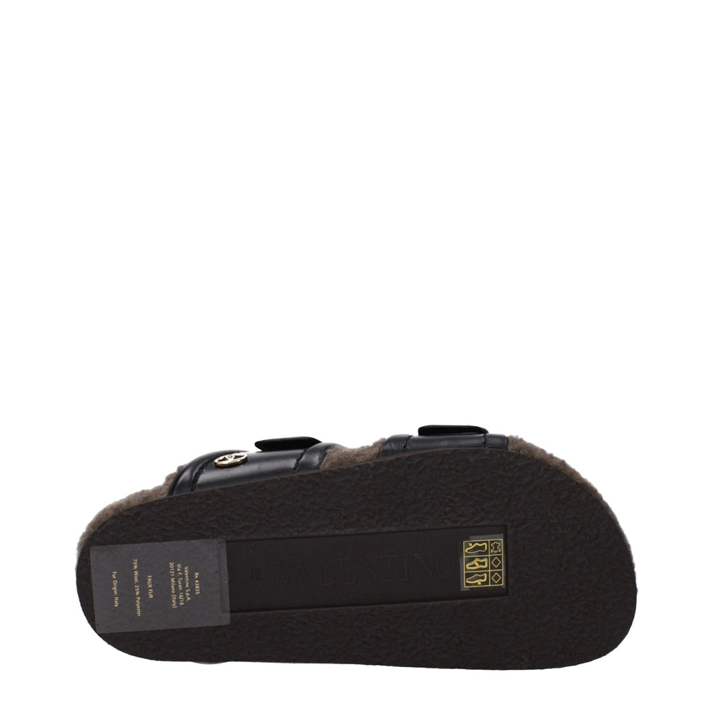 Valentino Garavani Black Leather Slipper - Beyzy Store - Valentino Garavani