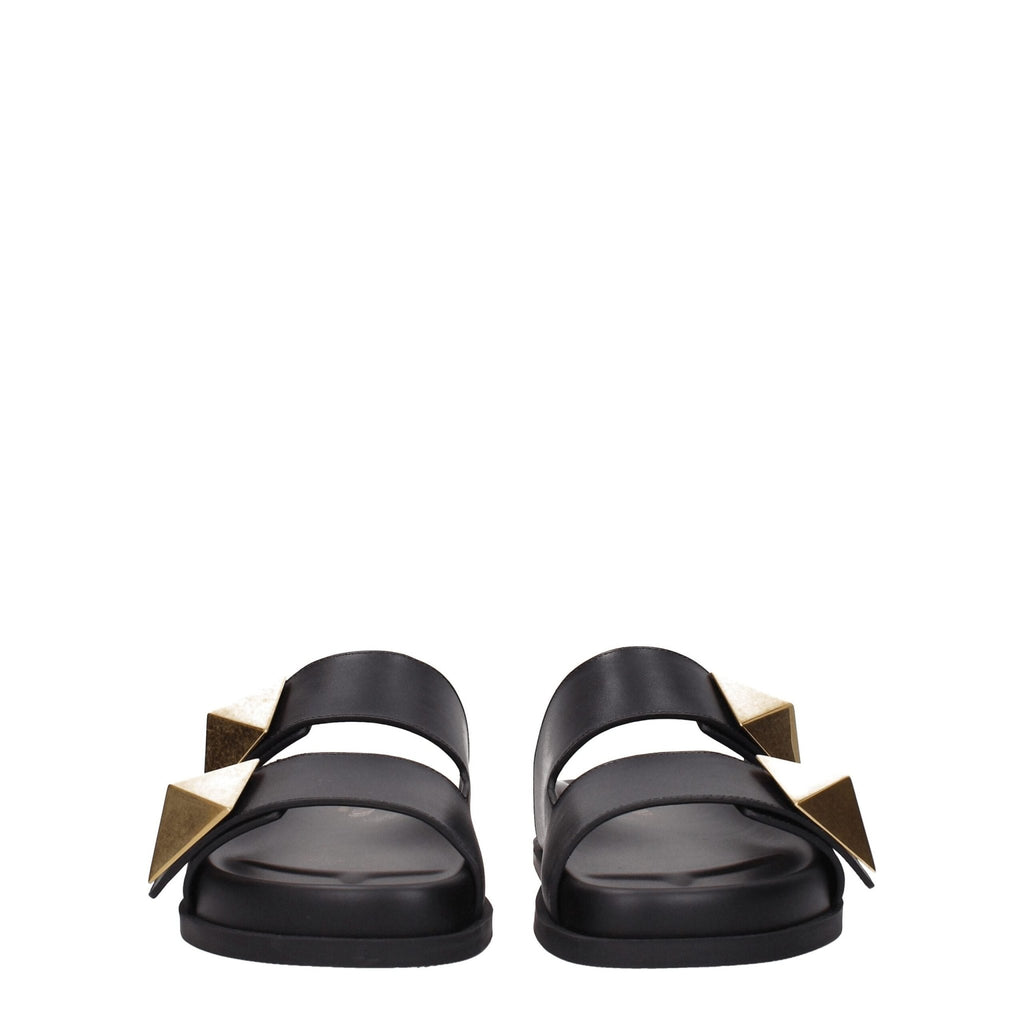 Valentino Garavani Black Leather Slipper - Beyzy Store - Valentino Garavani