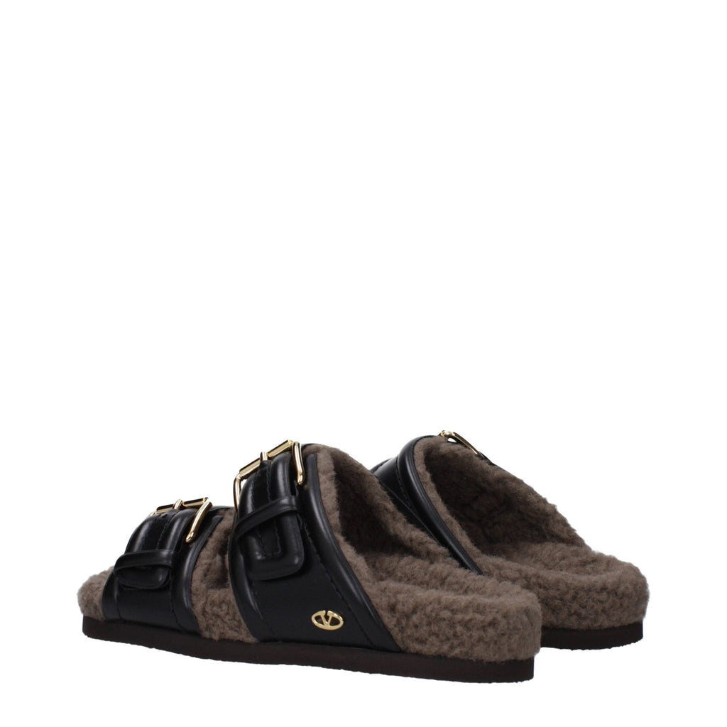 Valentino Garavani Black Leather Slipper - Beyzy Store - Valentino Garavani