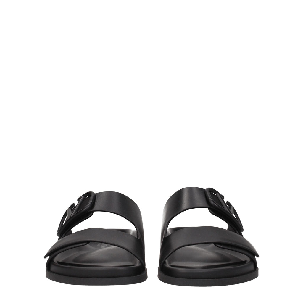Valentino Garavani Black Leather Slipper - Beyzy Store - Valentino Garavani