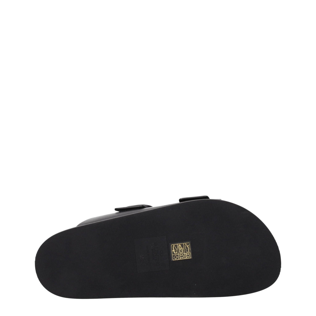 Valentino Garavani Black Leather Slipper - Beyzy Store - Valentino Garavani