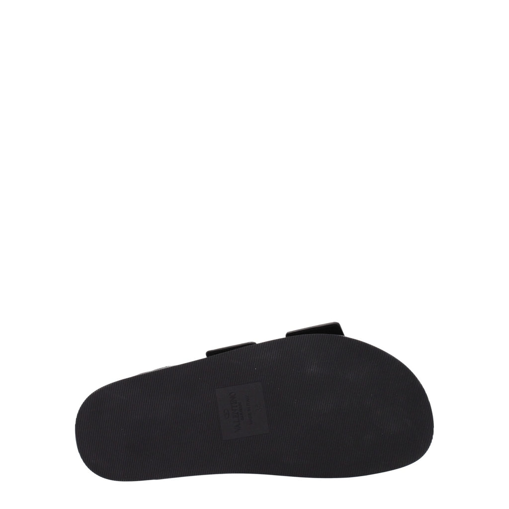 Valentino Garavani Black Leather Slipper - Beyzy Store - Valentino Garavani