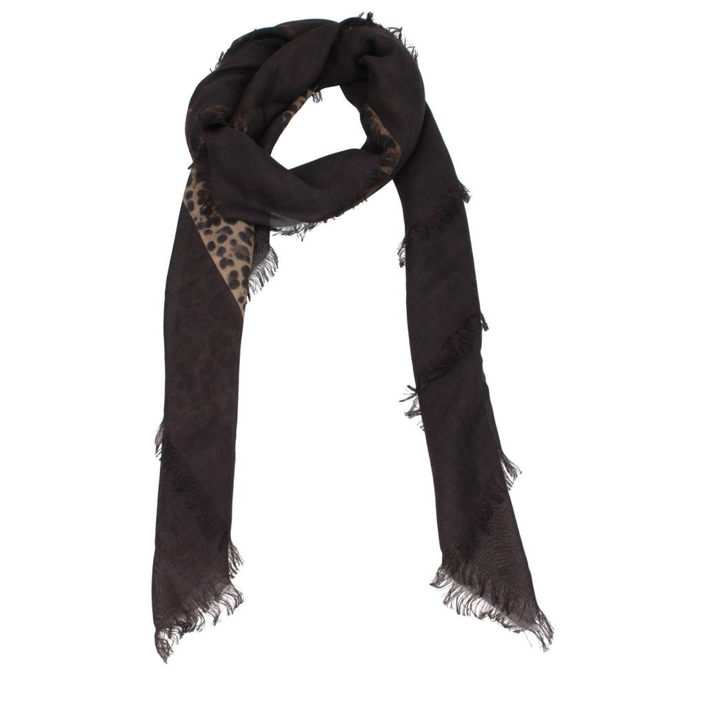 Valentino Garavani Brown Cashmere Foulard - Beyzy Store - Valentino Garavani