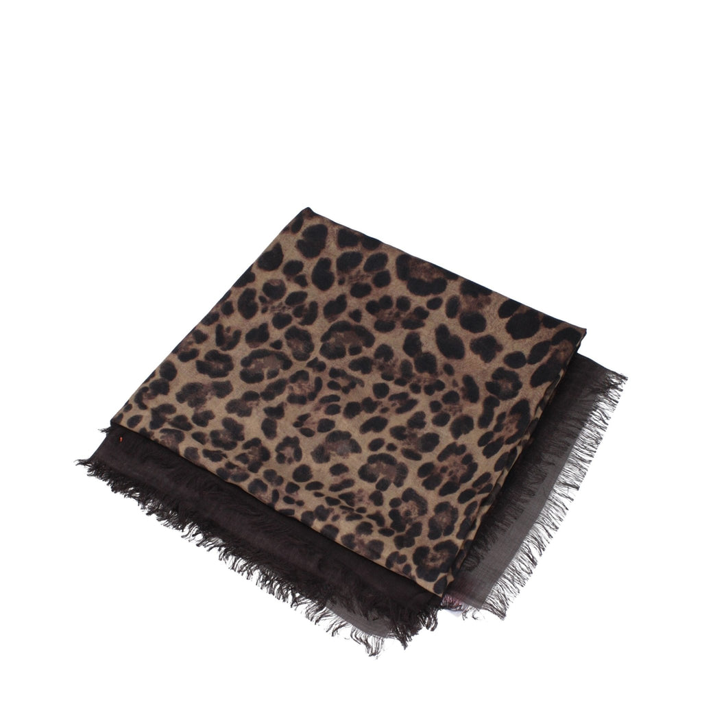 Valentino Garavani Brown Cashmere Foulard - Beyzy Store - Valentino Garavani