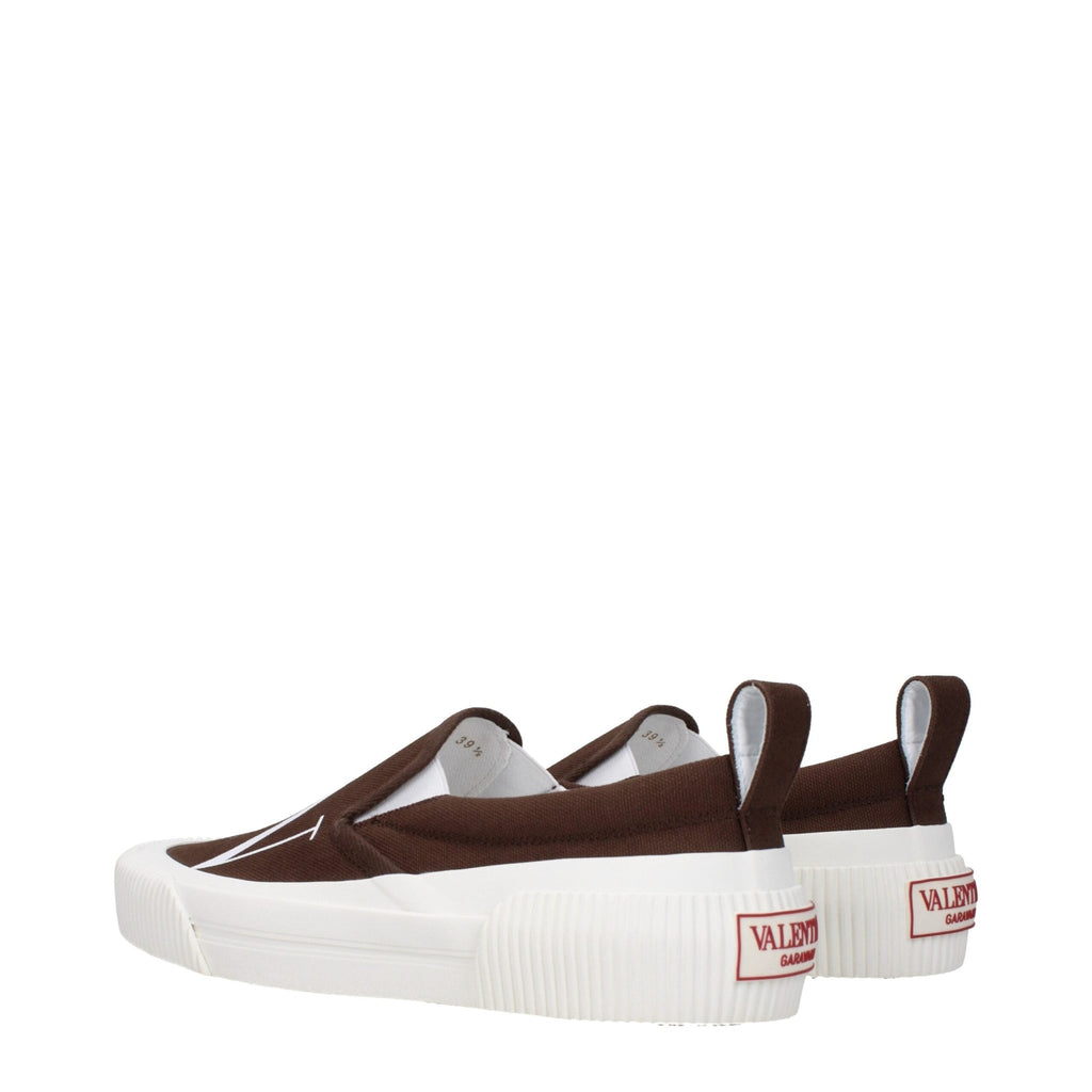 Valentino Garavani Brown Fabric Slip - On Loafer - Beyzy Store - Valentino Garavani
