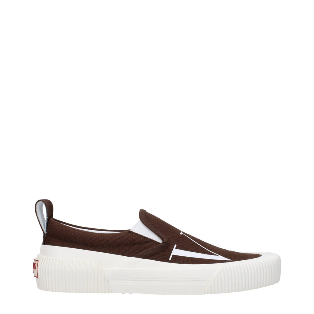 Valentino Garavani Brown Fabric Slip - On Loafer - Beyzy Store - Valentino Garavani