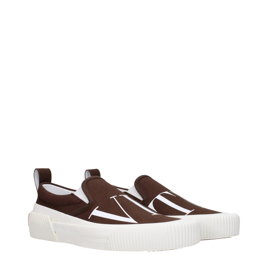 Valentino Garavani Brown Fabric Slip - On Loafer - Beyzy Store - Valentino Garavani