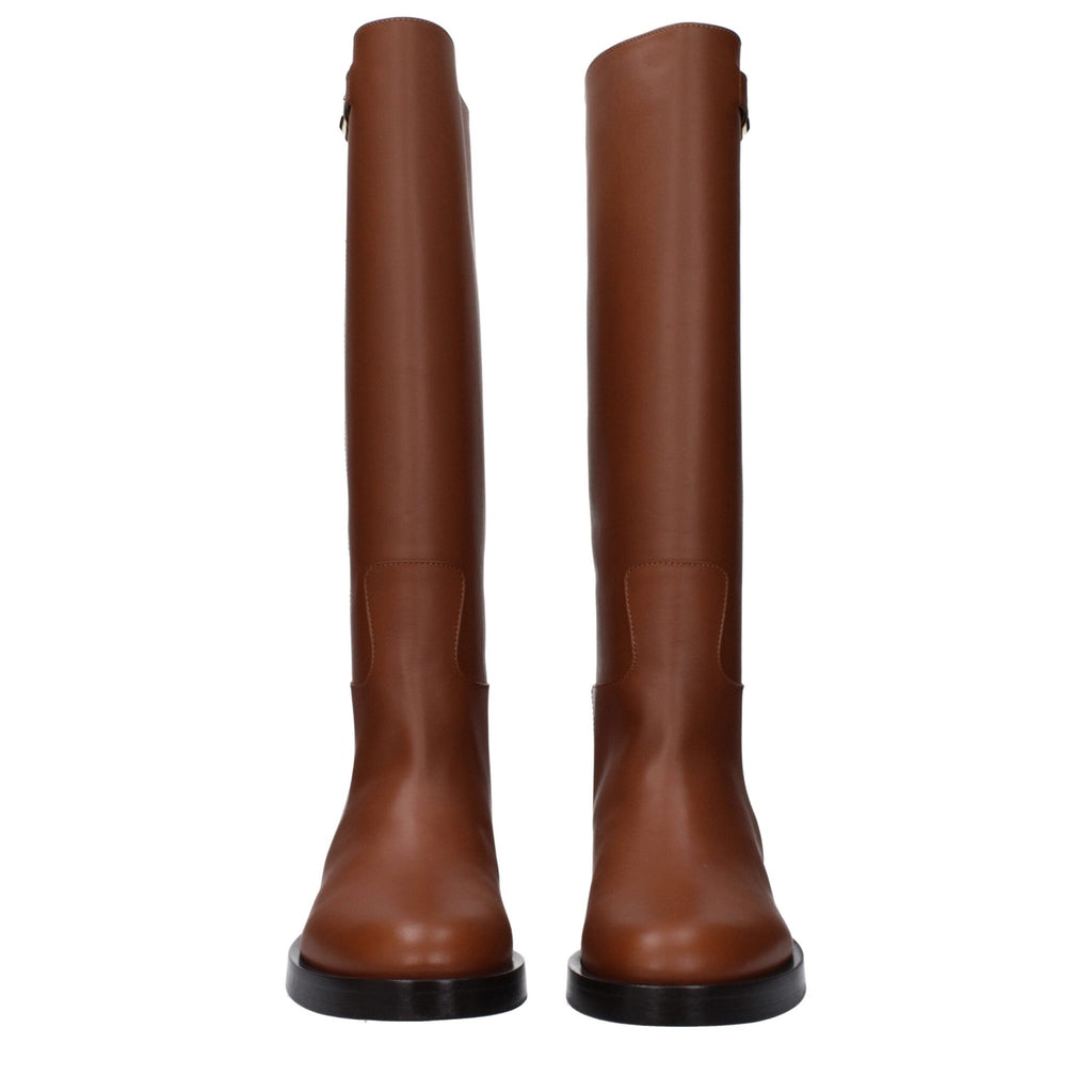 Valentino Garavani Brown Leather Boot - Beyzy Store - Valentino Garavani