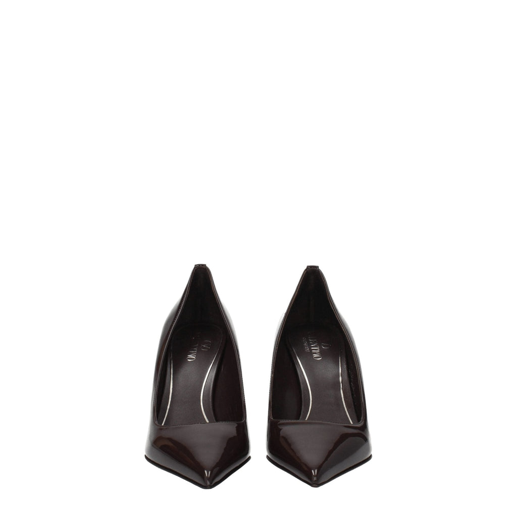 Valentino Garavani Brown Leather High Heel Pumps - Beyzy Store - Valentino Garavani