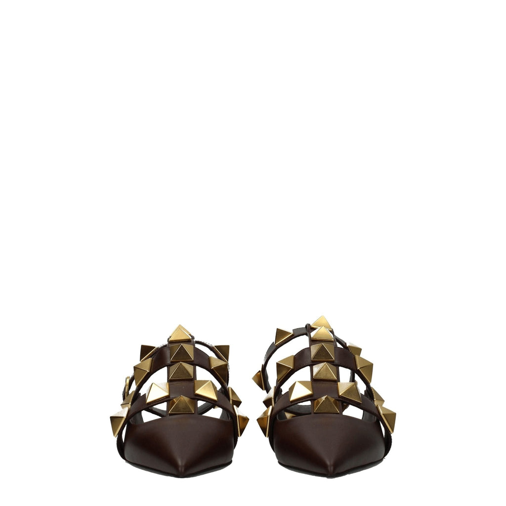 Valentino Garavani Brown Leather Sandal - Beyzy Store - Valentino Garavani