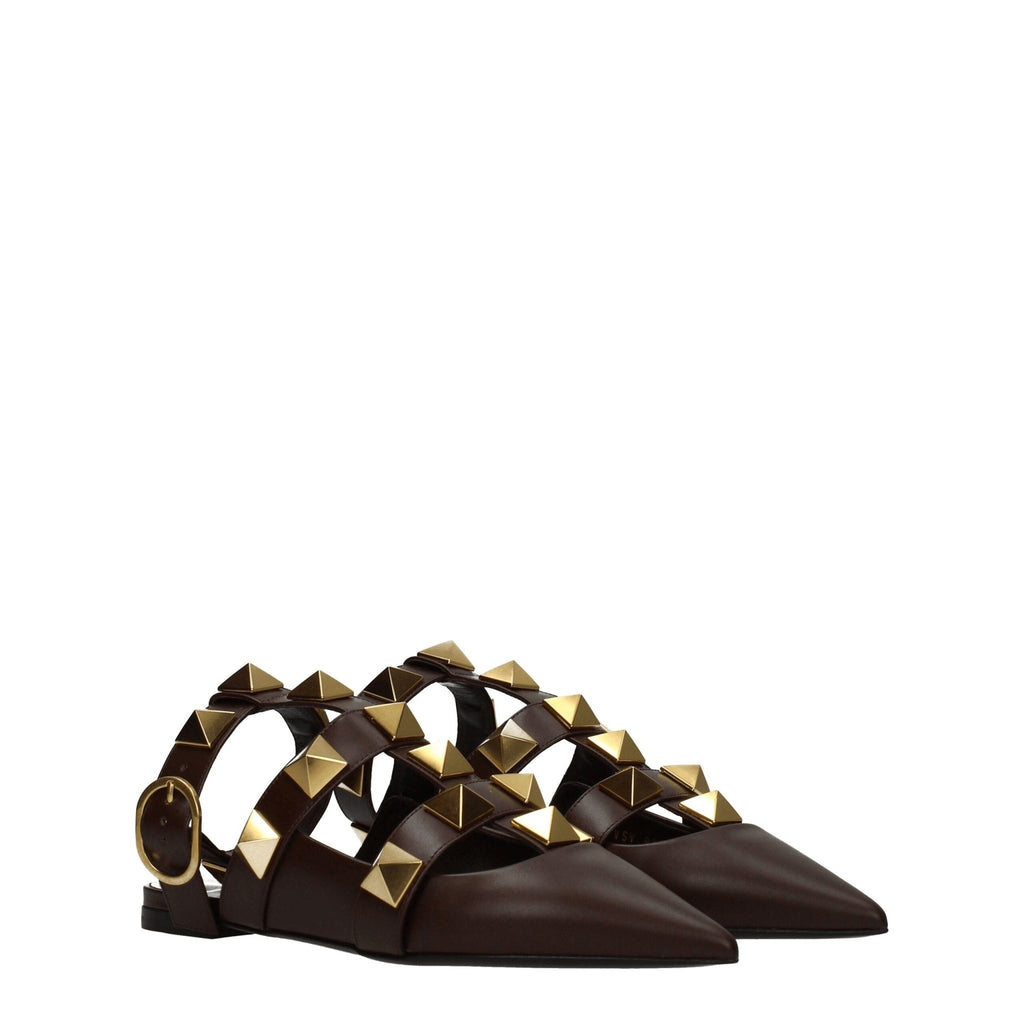 Valentino Garavani Brown Leather Sandal - Beyzy Store - Valentino Garavani