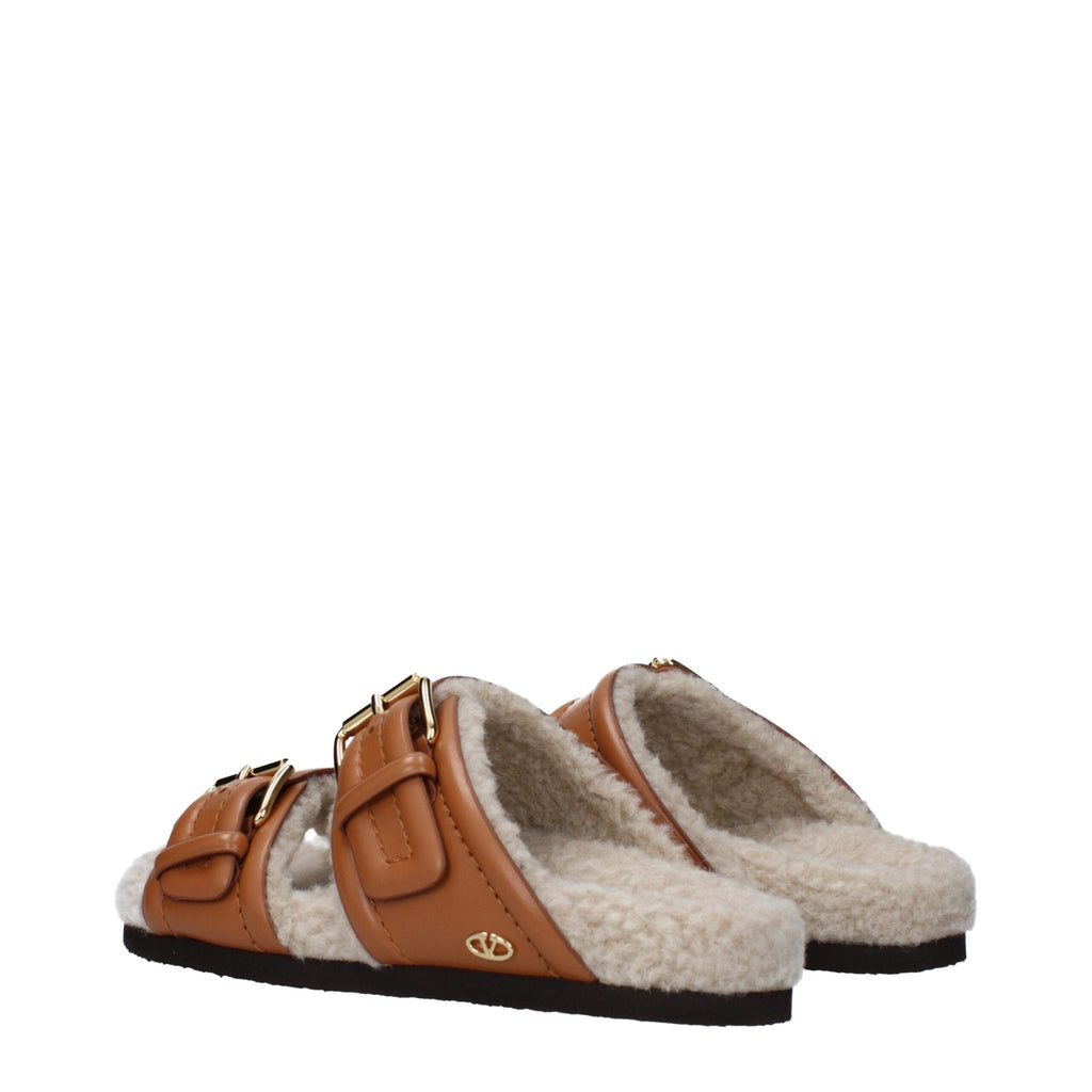 Valentino Garavani Brown Leather Slipper - Beyzy Store - Valentino Garavani