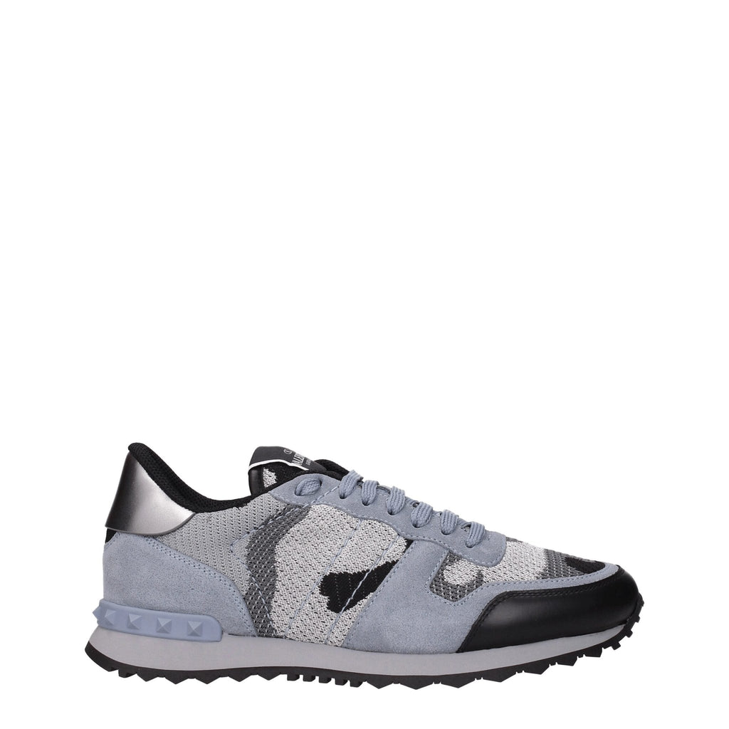 Valentino Garavani Gray Fabric Athletic Sneakers - Beyzy Store - Valentino Garavani