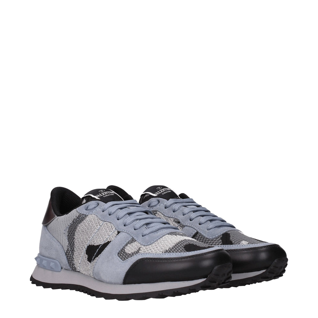 Valentino Garavani Gray Fabric Athletic Sneakers - Beyzy Store - Valentino Garavani
