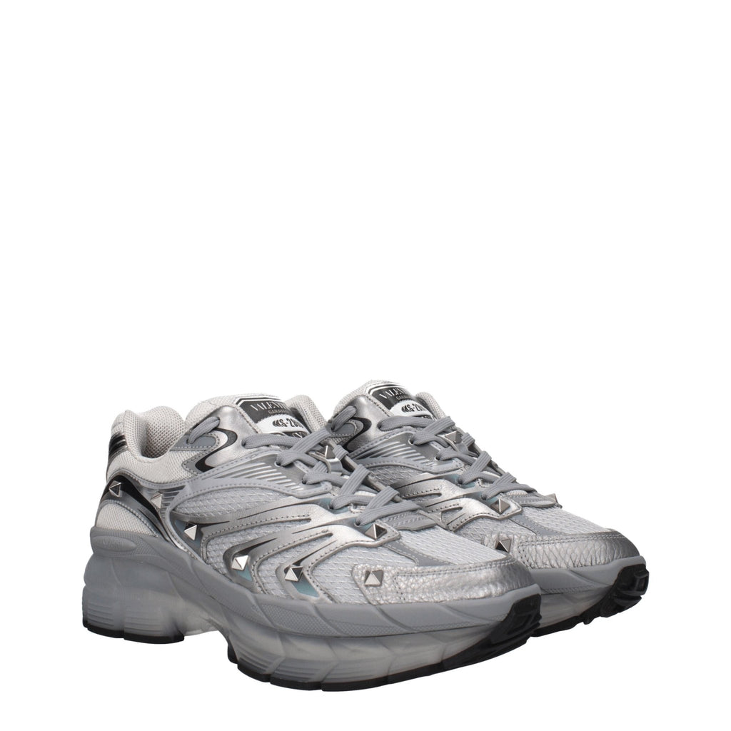 Valentino Garavani Gray Fabric Sneakers - Beyzy Store - Valentino Garavani
