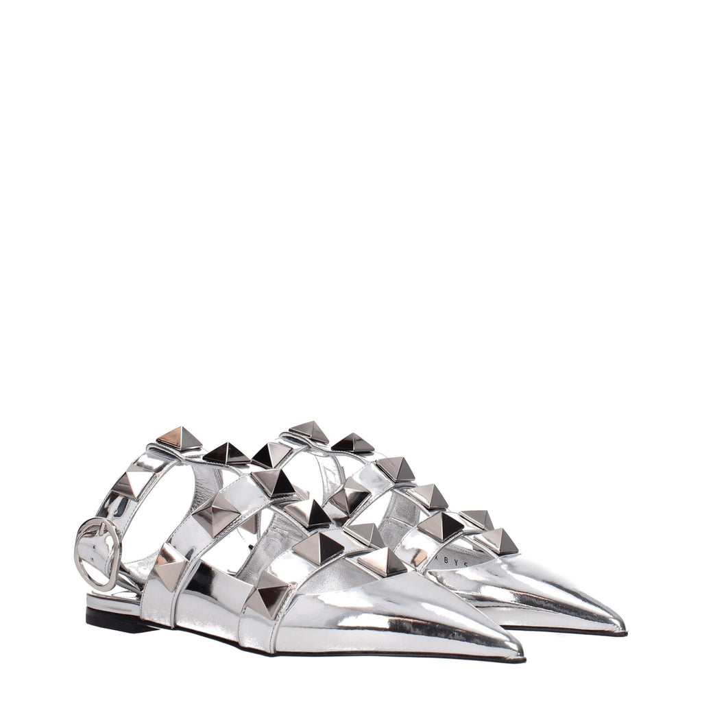 Valentino Garavani Gray Leather Sandal - Beyzy Store - Valentino Garavani