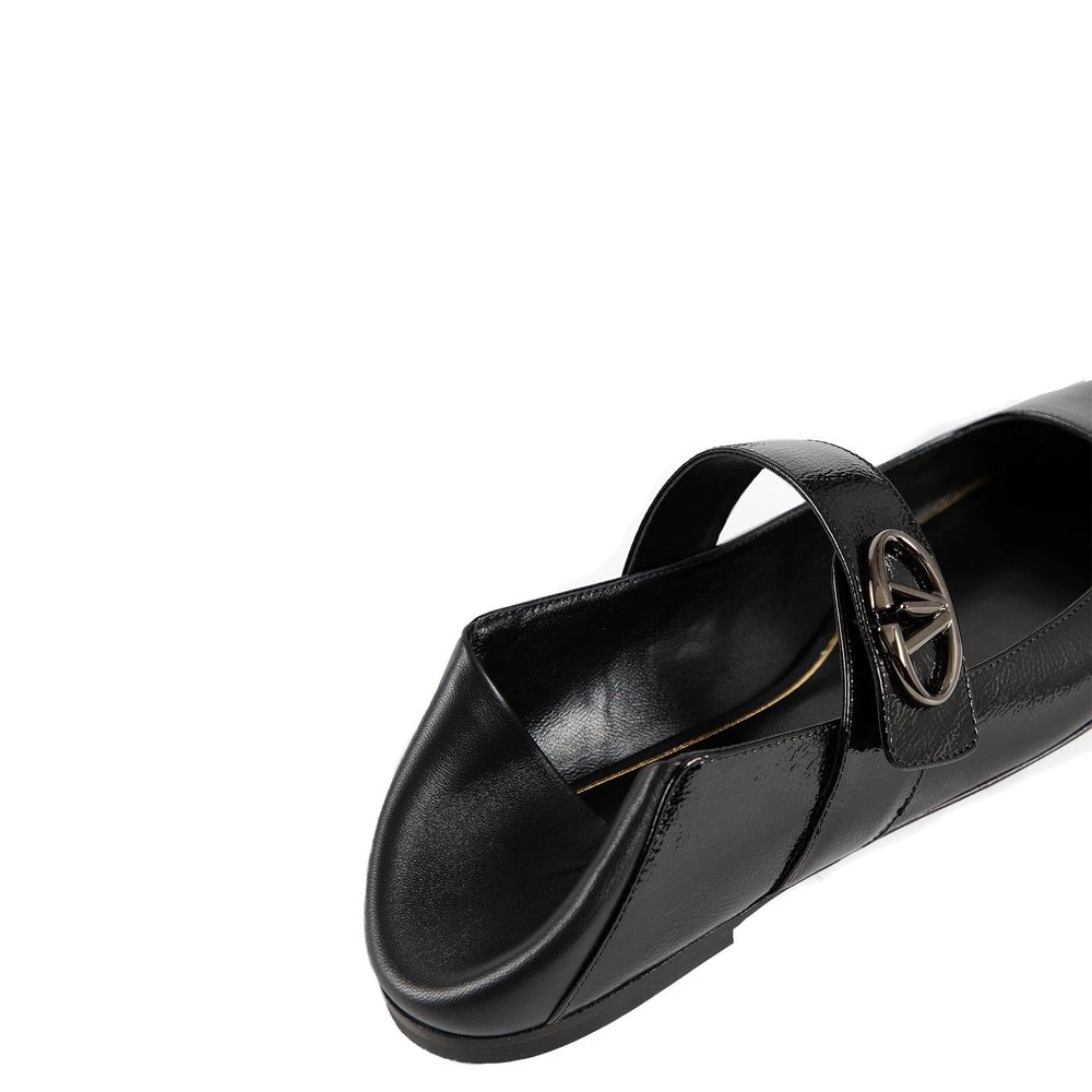 Valentino Garavani Leather Locker Ballerina Flats - Beyzy Store - Valentino Garavani