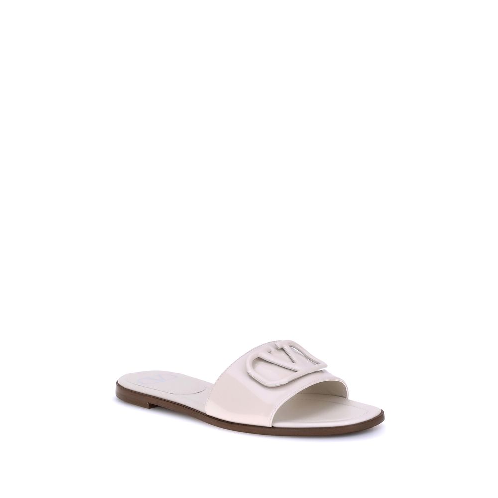 Valentino Garavani Patent leathe VLogo slide Sandals - Beyzy Store - Valentino Garavani