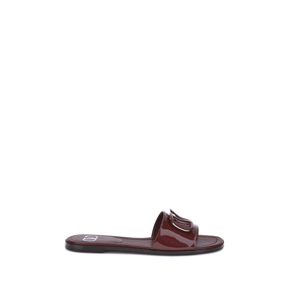 Valentino Garavani Patent leathe VLogo slide Sandals - Beyzy Store - Valentino Garavani