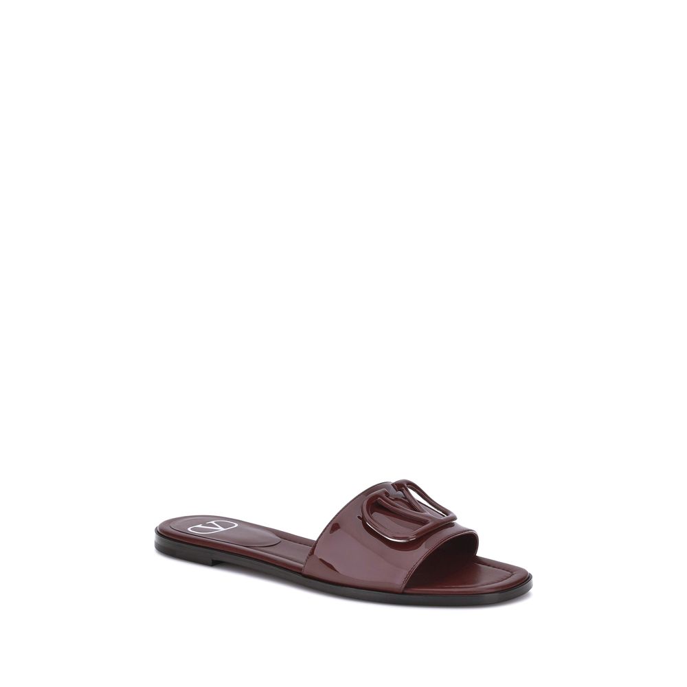 Valentino Garavani Patent leathe VLogo slide Sandals - Beyzy Store - Valentino Garavani
