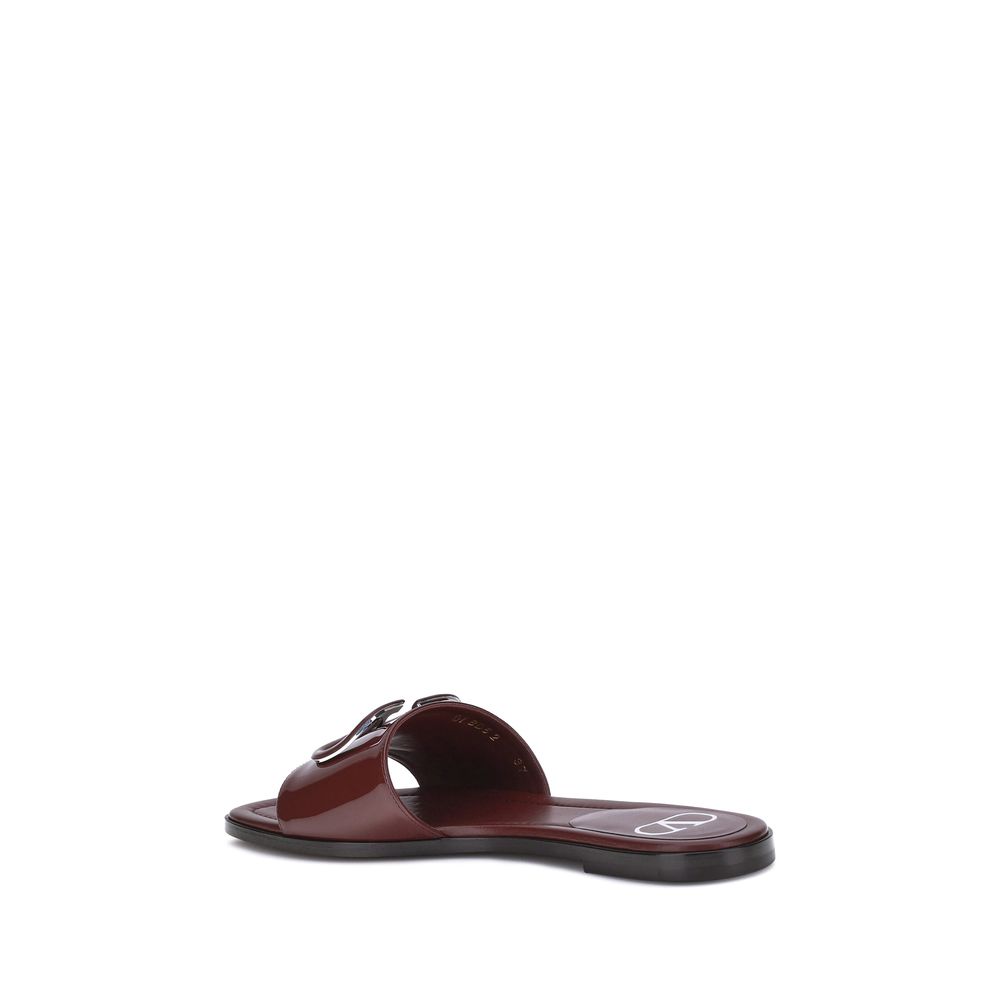 Valentino Garavani Patent leathe VLogo slide Sandals - Beyzy Store - Valentino Garavani