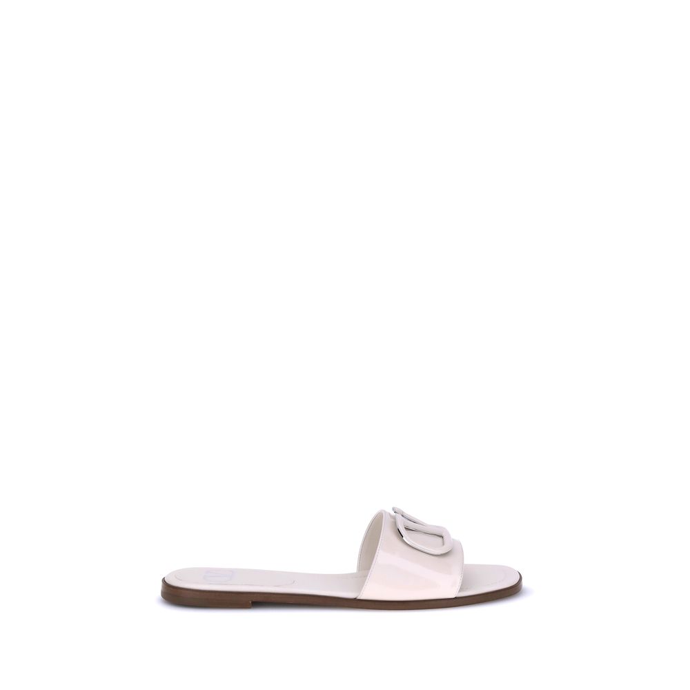 Valentino Garavani Patent leathe VLogo slide Sandals - Beyzy Store - Valentino Garavani