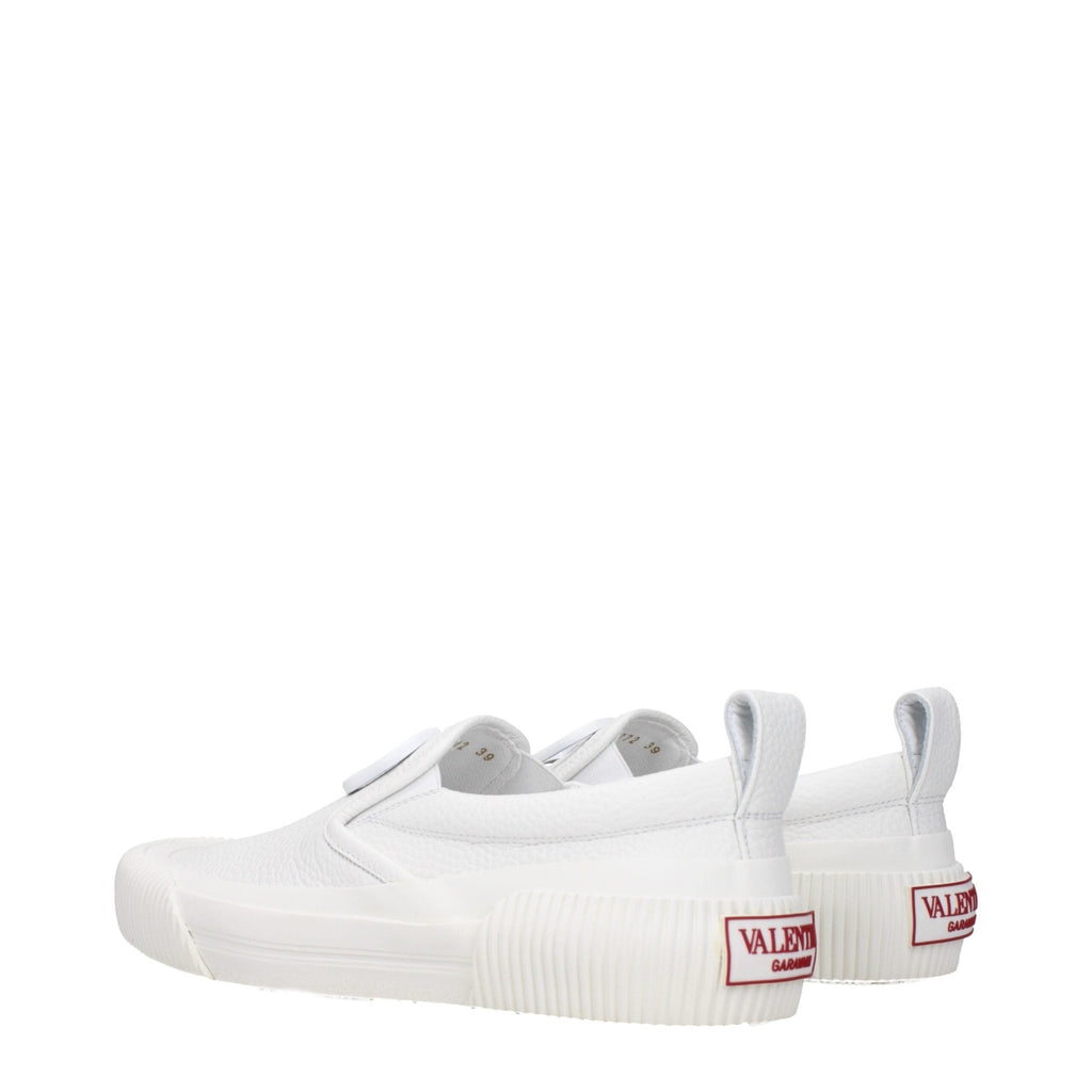 Valentino Garavani White Leather Slip - On Loafer - Beyzy Store - Valentino Garavani