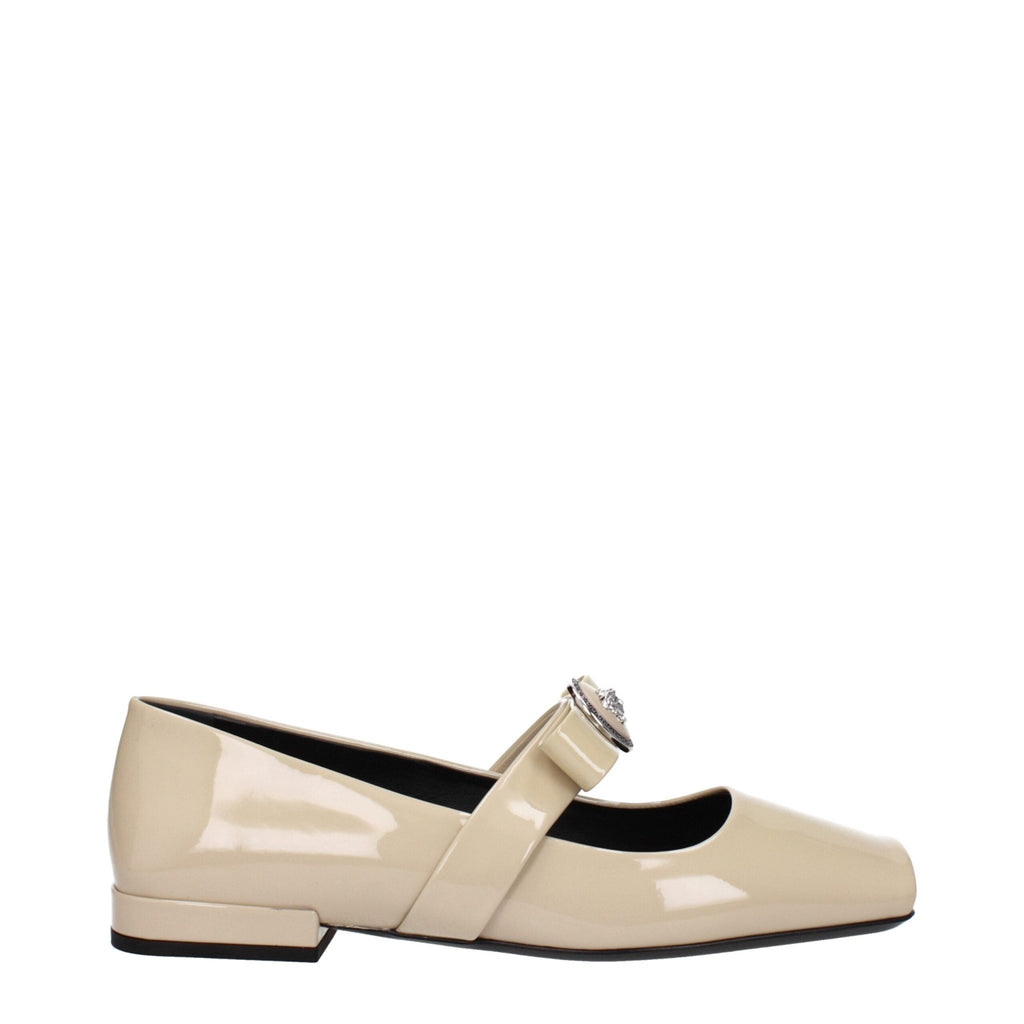 Versace Beige Leather Ballet Flat - Beyzy Store - Versace
