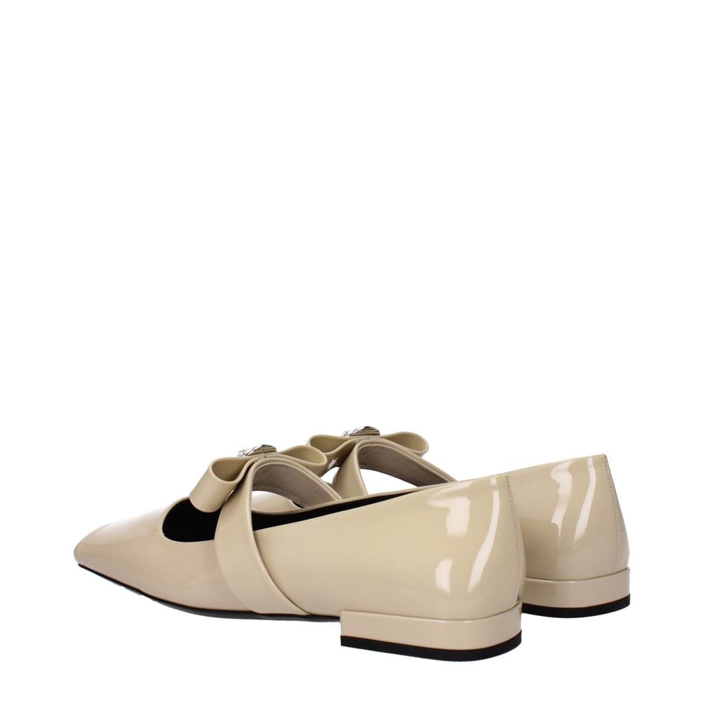Versace Beige Leather Ballet Flat - Beyzy Store - Versace