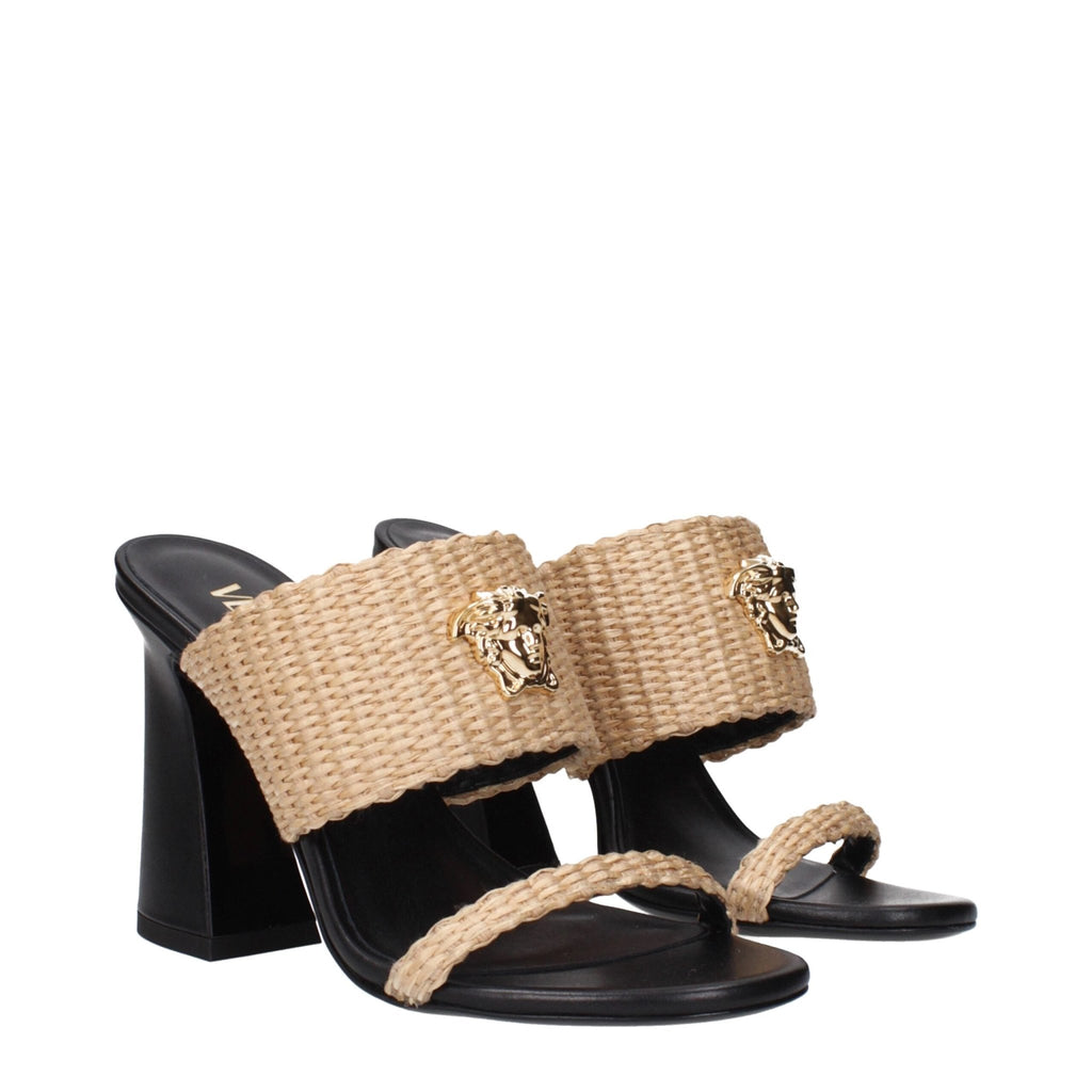 Versace Beige Raffia Sandal - Beyzy Store - Versace