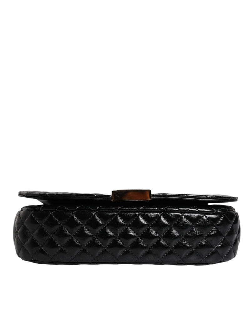 Versace Black Calf Leather Quilted Shoulder Strap Bag - Beyzy Store - Versace