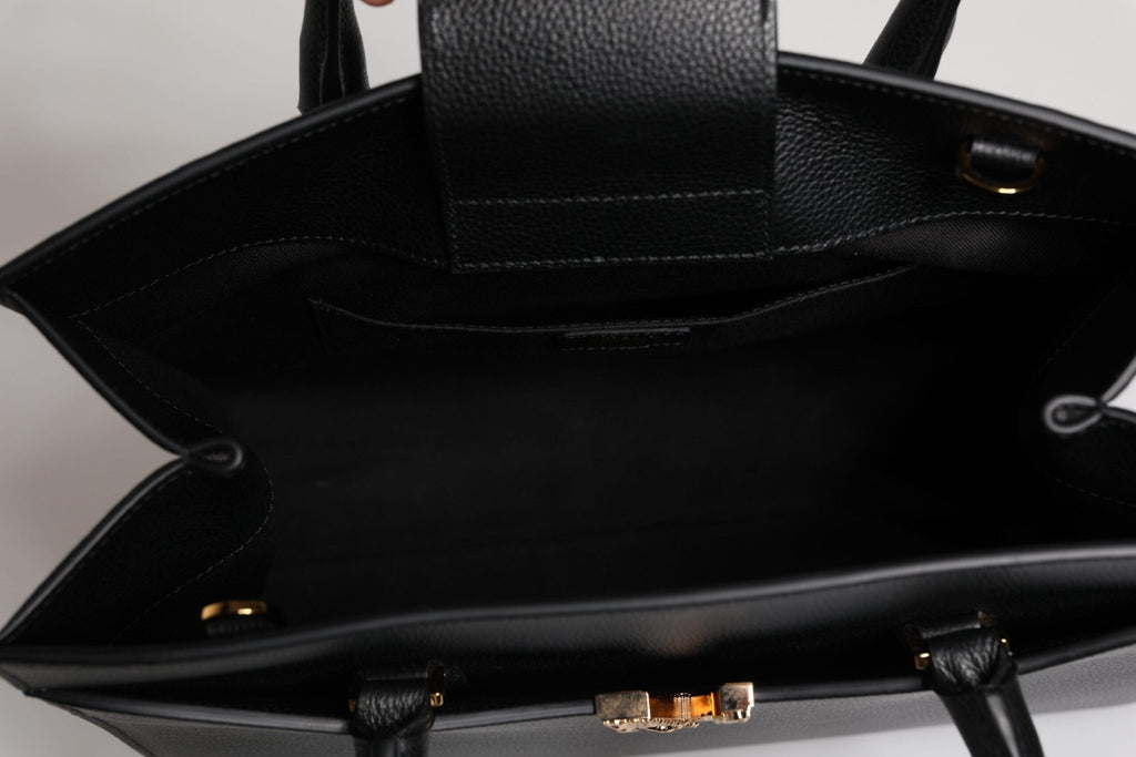 Versace Black Large Leather Top Handle Shoulder Crossbody Bag - Beyzy Store - Versace
