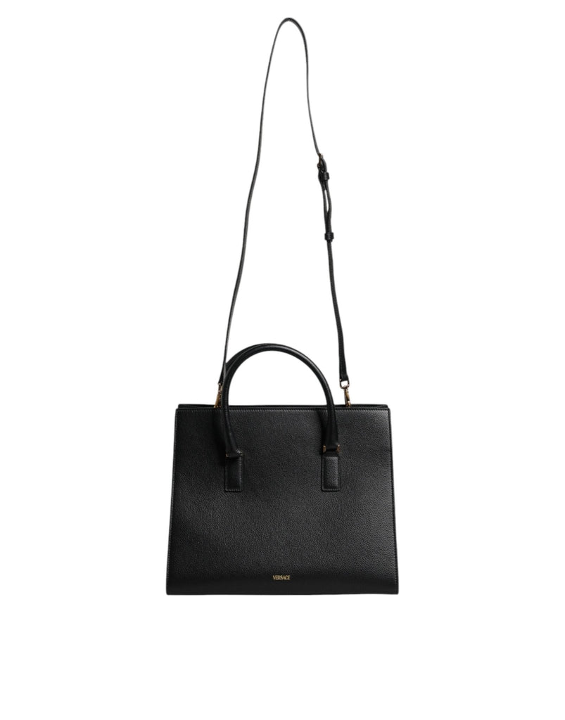 Versace Black Large Leather Top Handle Shoulder Crossbody Bag - Beyzy Store - Versace