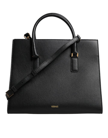 Versace Black Large Leather Top Handle Shoulder Crossbody Bag - Beyzy Store - Versace