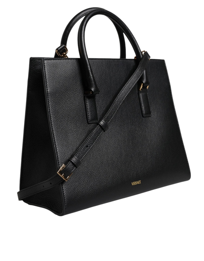 Versace Black Large Leather Top Handle Shoulder Crossbody Bag - Beyzy Store - Versace
