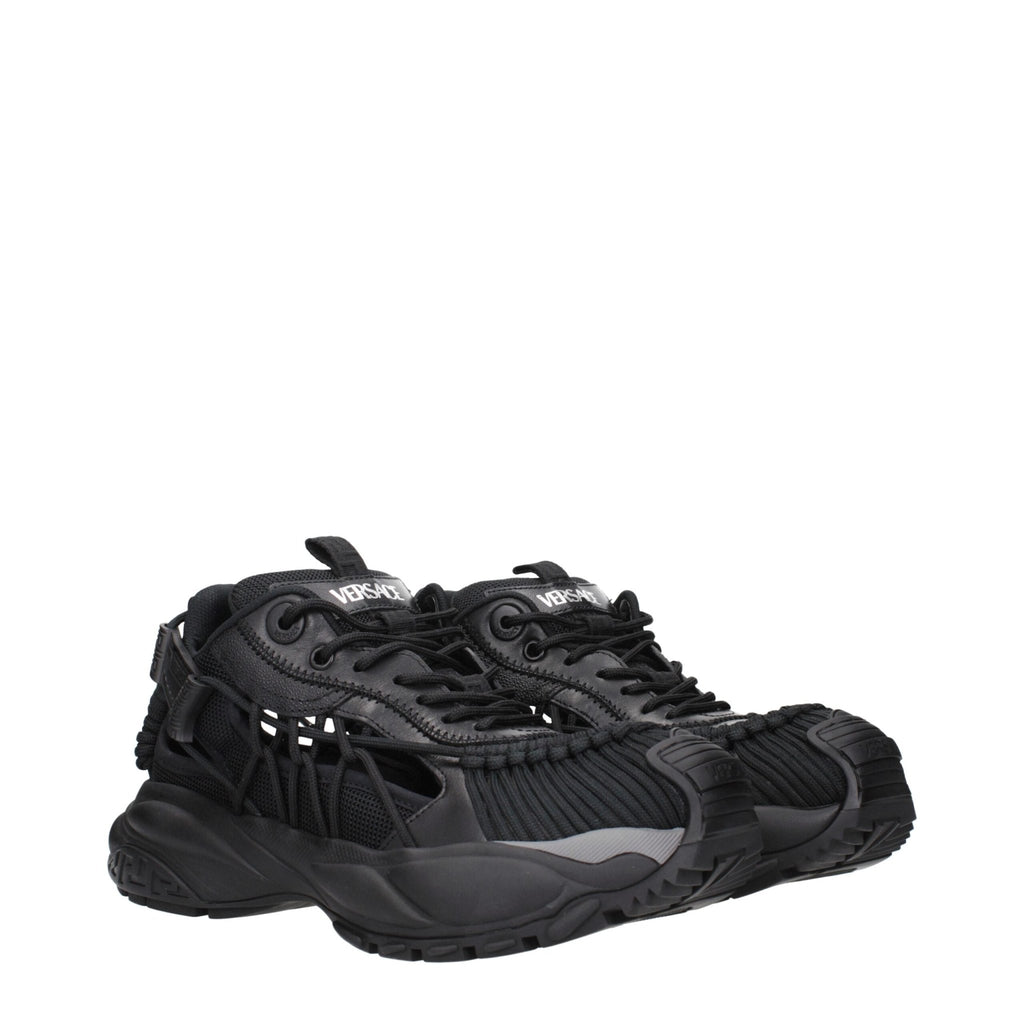 Versace Black Leather Athletic Sneakers - Beyzy Store - Versace