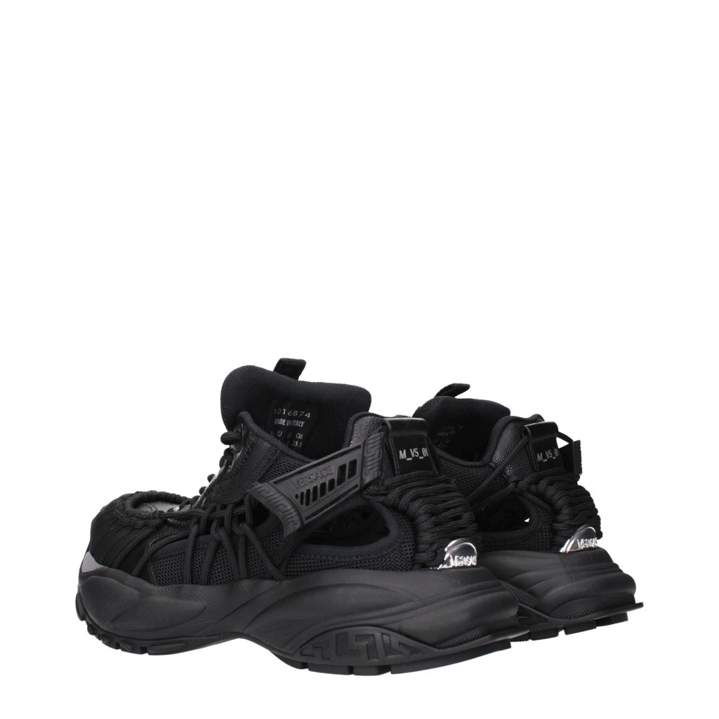 Versace Black Leather Athletic Sneakers - Beyzy Store - Versace