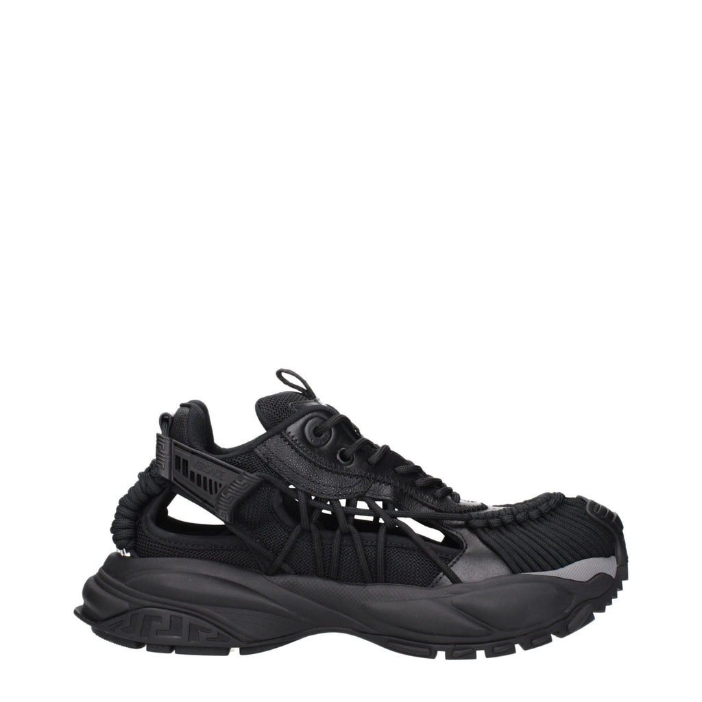 Versace Black Leather Athletic Sneakers - Beyzy Store - Versace