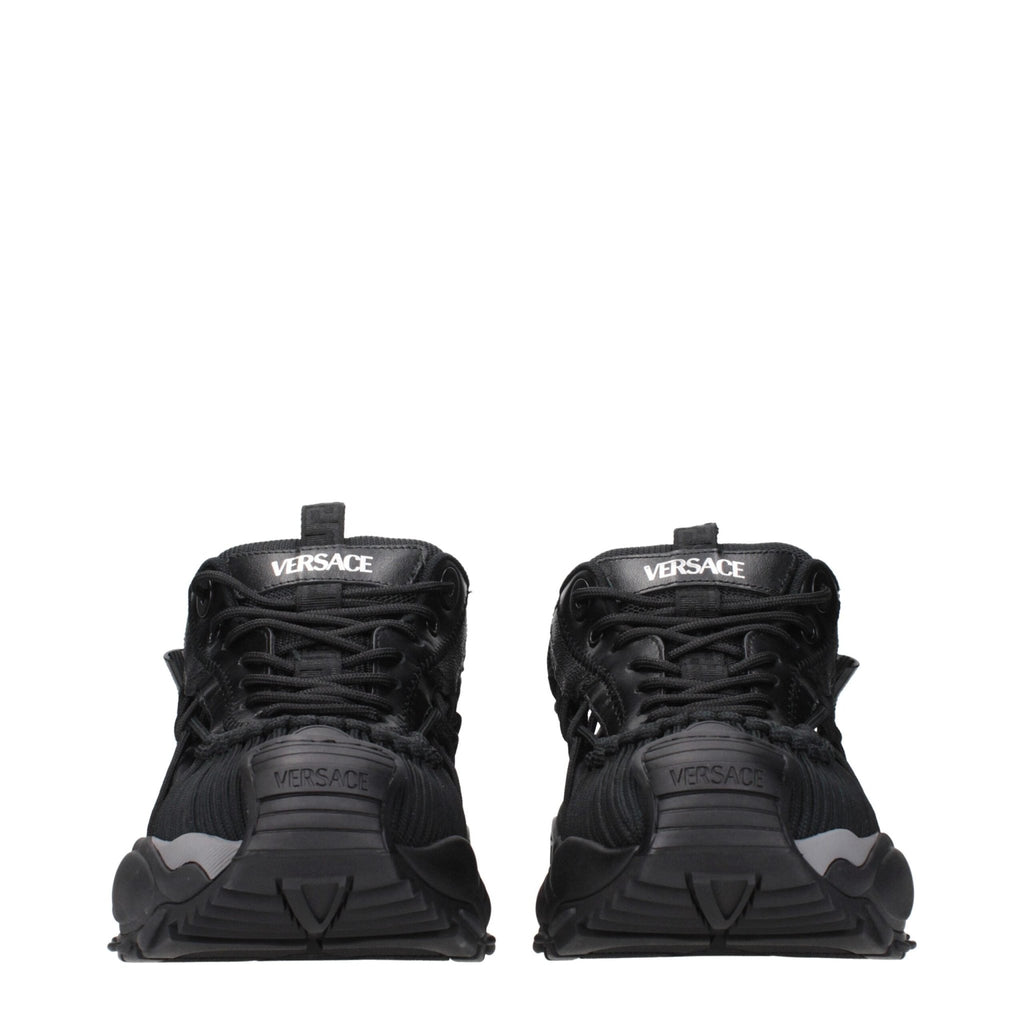 Versace Black Leather Athletic Sneakers - Beyzy Store - Versace