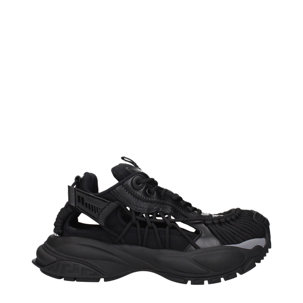 Versace Black Leather Athletic Sneakers - Beyzy Store - Versace
