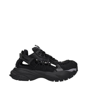 Versace Black Leather Athletic Sneakers - Beyzy Store - Versace