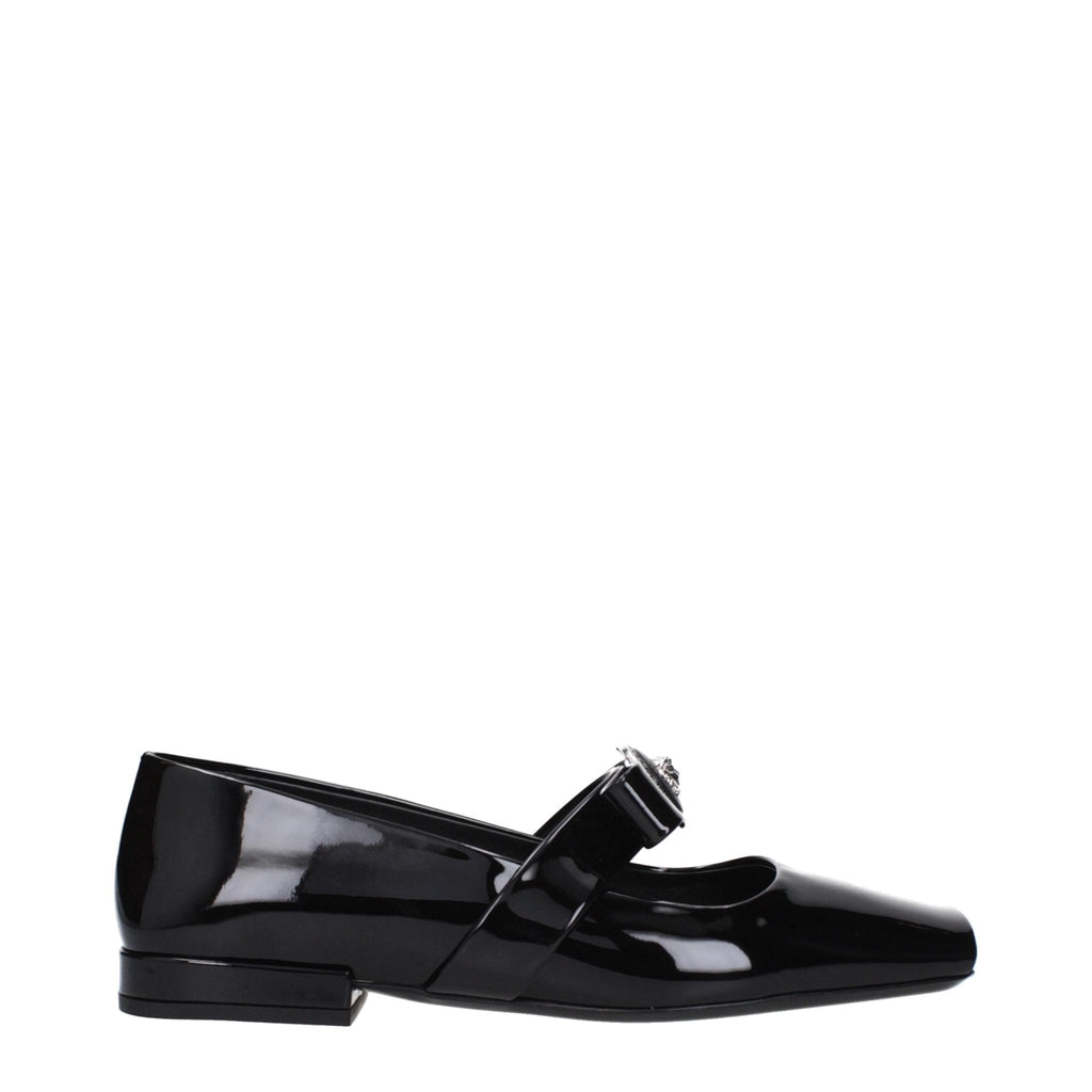 Versace Black Leather Ballet Flat - Beyzy Store - Versace