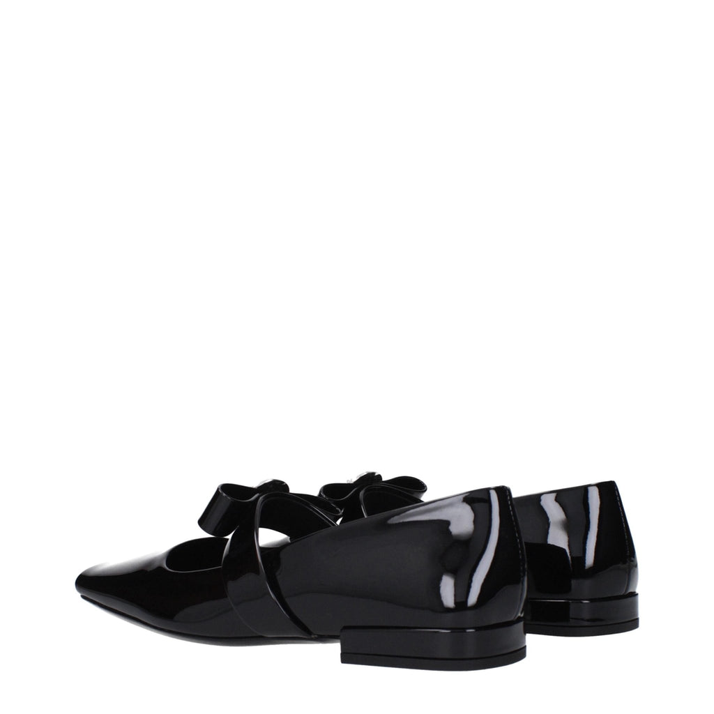 Versace Black Leather Ballet Flat - Beyzy Store - Versace