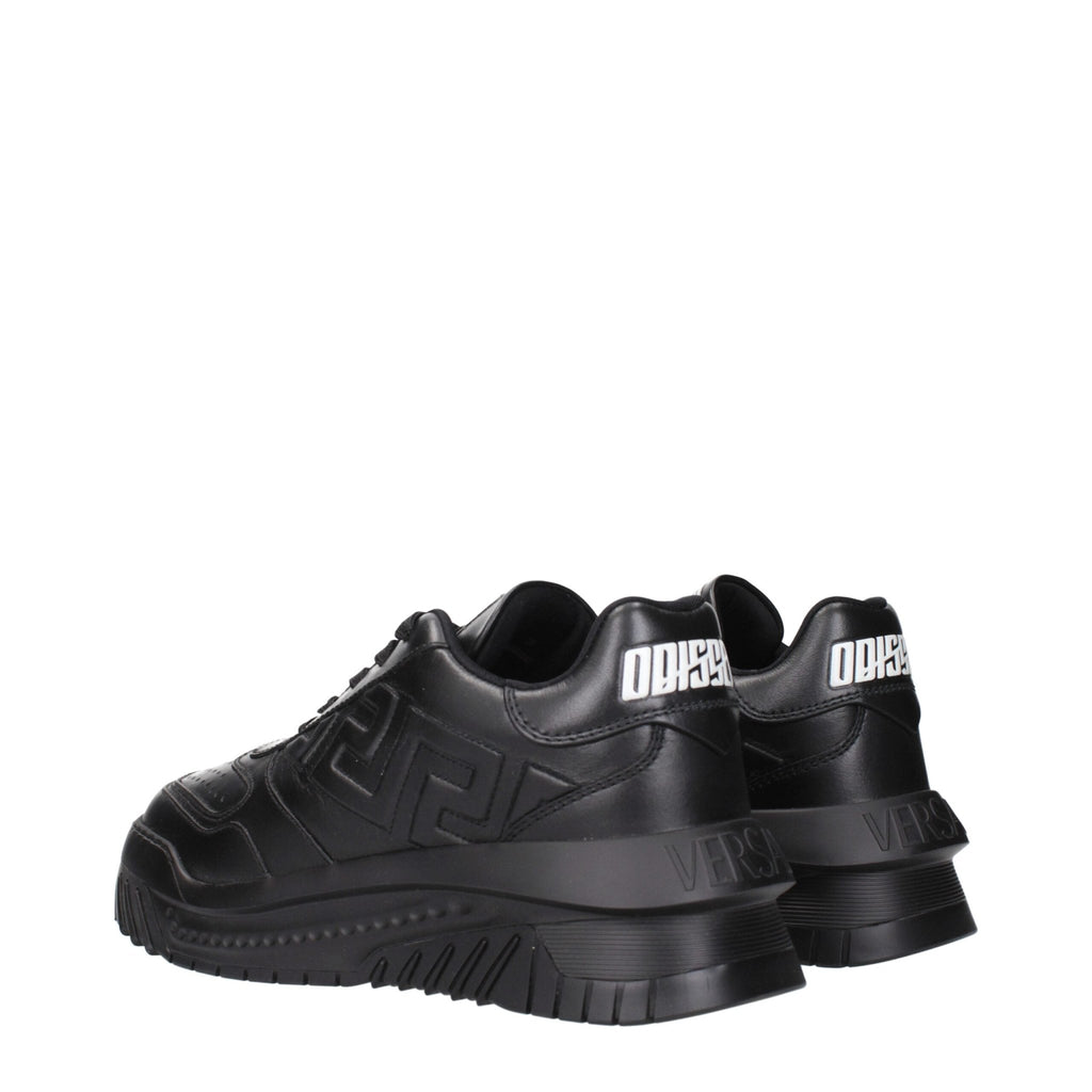 Versace Black Leather Chunky Sneakers - Beyzy Store - Versace