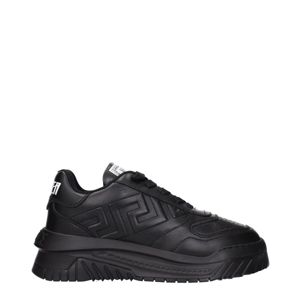 Versace Black Leather Chunky Sneakers - Beyzy Store - Versace
